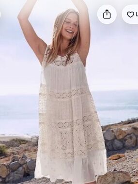 Johnny Was Semi Sheer Eyelet Lace Morgan Dress